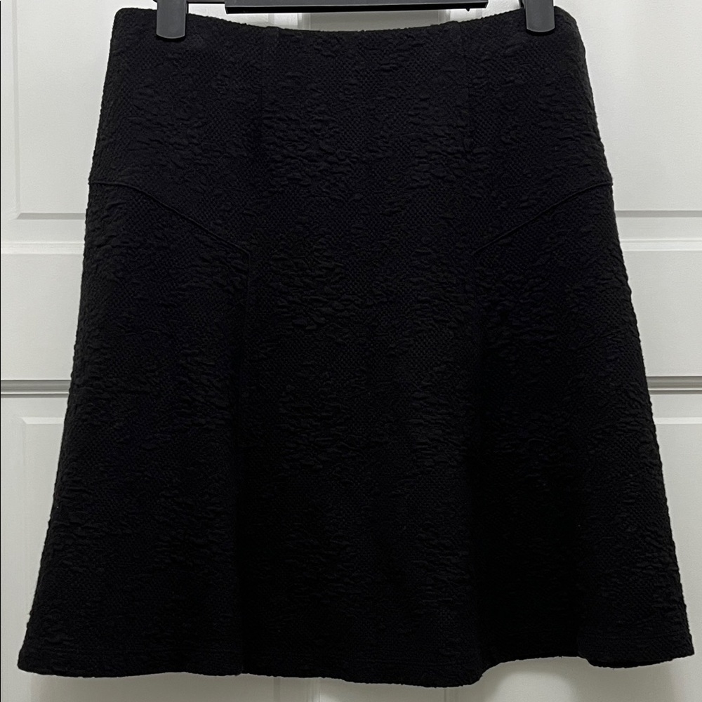 J. McLaughlin Black Floral Jacquard Style Fabric Knit Mini Skirt - Size Small